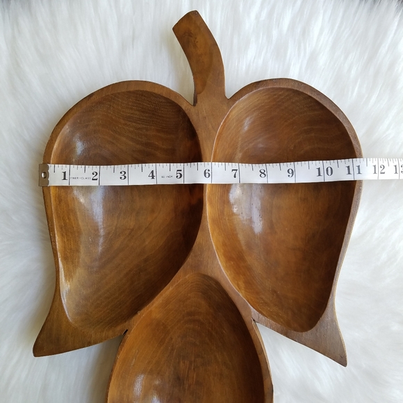 Boho Vintage Leaf Shaped Wooden Tray - Picture 8 of 13